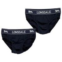 Lonsdale Kids Boys 2 Pack Briefs Junior Underwear Elasticated Waist - Not specified Regular