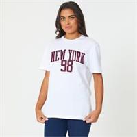 Be You Womens Short Sleeve NY T-Shirt Regular Fit - L (16-18) Regular