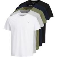 Jack & Jones Mens 5 Pack JXJ Short Sleeve T-Shirt Regular Fit - S Regular