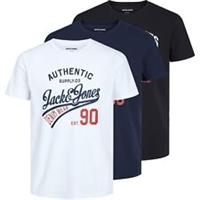 Jack & Jones Mens Ethan 3 Pack T-Shirt Regular Fit - S Regular