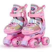 Star Kids Girls Rollerskates Adjustable Roller Skates for with Light up Wheels