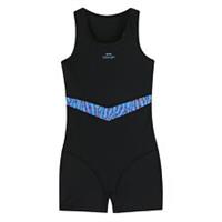 Slazenger Girls Boy Leg Suit Junior One Piece Pool Beach Swimsuit Swimwear Round - 9-10 Regular