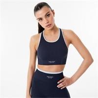 Jack Wills Womens Seamless Racer Sports Bra Training Fitness Gym Crop Top Medium - 6-8 Regular