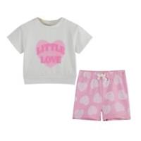 Hello World Girls Baby Girl Little Love Shorty Jog Set Clothing Sets - 12-18 Months Regular