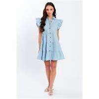 Be You Womens Tiered Chambray Dress Mini - 20 Regular