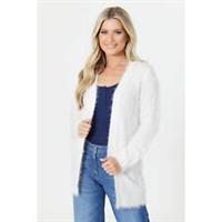 Be You Womens Fluffy Knit Cardigan - 24-26 Regular