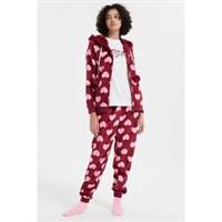 Linea Womens 4 Piece Love Hooded Lounge Set Long Sleeve Pyjama - 8-10 (S) Regular