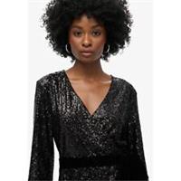 Superdry Womens Sequin Wrap Mini Dress - 12 Regular