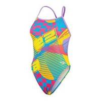 Speedo Womens Alov Digi Vbk One Piece Pool Beach Swimsuit Swimwear - 28 Regular