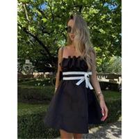 Collective The Label Womens Black Sleeveess Bow Mini Dress - 14 Regular