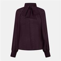 Nobodys Child Womens Tie Neck Blouse Blous Long Sleeve - 6 Regular