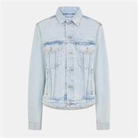 Off White Womens Diagonal Jacket Outerwear Long Sleeve Denim - 10 Regular