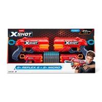 X-Shot Unisex Excel Micro 2.0 And Reflex 6 Twin Pack Blaster (24 Darts) By Zuru
