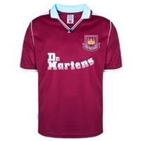 Score Draw Mens West Ham United Home Jersey Licensed Retro Shirt - S Regular