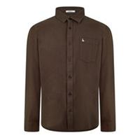 Jack Wills Mens Plain Flannel Shirt Long Sleeve Patterned Collared Cotton - S Regular