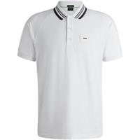 Boss Mens Rib Polo Shirt Top Short Sleeve Cotton - 2XL Regular