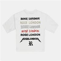 Rose London Mens Back Logo T-shirt Short Sleeve Oversized Cotton - S Regular