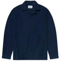 Albam Mens Long Sleeve Revere Shirt Plain Cotton - S Regular