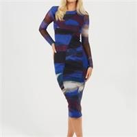 Brave Soul Womens Ls Mesh Dress Slinky - 14 Regular