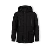 Minoti Mens Long Parka Jacket Coat With Fleece Lining Black Sleeve Outerwear - L Regular