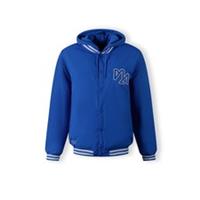 Minoti Mens Baseball Style Jacket Outerwear Detachable Hood Cobalt Blue Long - S Regular