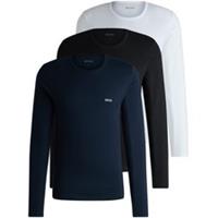 Boss Mens Long Sleeve Logo T-shirt 3 Pack Cotton - S Regular