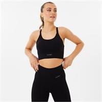 USA Pro Womens Padded Seamless Crop Top Sports Bra Breathable Elasticated Waist - 10 (S) Regular