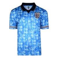 Score Draw Mens England 1990 Third Shirt International Licensed Retro Collared - S Regular