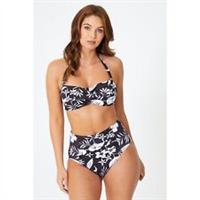 Be You Womens Floral Palm Print Multiway Bandeau Bikini Top - 22 Regular