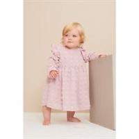 Hello World Girls Dobby Dress Dusty Pink Mini - 9-12 Mnth Regular