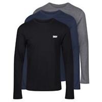 DKNY Mens Long Sleeve 3 Pack T-Shirt Crew Neck - M Regular