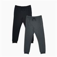 Studio Boys 2 Pack Jogger Black charcoal Closed Hem Fleece Jogging Bottoms - 4-5 Yrs Regular