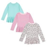 Studio Girls Younger Pack Of 3 Peplum T-Shirt 1/4 Zip Fleece Top - 3-4 Yrs Regular