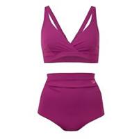 Speedo Womens High Waisted Bikini Two Piece Pool Beach Swimsuit Swimwear - 8 Regular