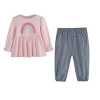 Hello World Girls Baby Girl Cute Top and Denim Trouser Coords - 18-24 Mnth Regular