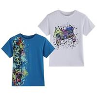 Studio Boys Older 2 Pack Graffitti T-Shirt Longline - 6-7 Yrs Regular