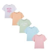 Be You Kids Older Girl Pack Of 5 Boxy T-Shirt Cropped - 12-13 Yrs Regular