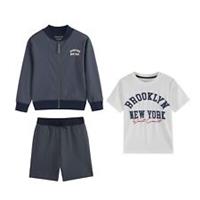 Studio Boys Younger Bomber, T-Shirt and Short Clothing Sets - 1-2 Years Regular