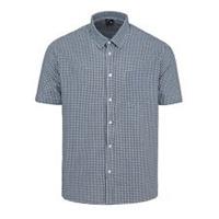 Fabric Mens Short Sleeve Poplin Shirt Patterned - Collared Lightweight - M Regular