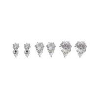 Miso Womens 3 Pack Crystal Stud Earring Multi Earrings