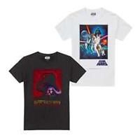 Star Wars Mens T-Shirt 2 Pack Regular Fit - S Regular