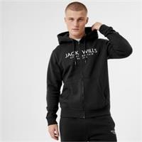 Jack Wills Pinebrook Graphic Zip Hoodie Mens Gents Hoody Hooded Top Full Length - S Regular