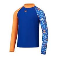 Speedo Kids Print Ls Rshtp Long Sleeve Sports Training Fitness Gym Performance - 9-10 Years Regular