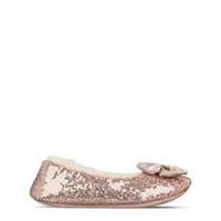 Linea Womens Sequin Ballerina Slippers