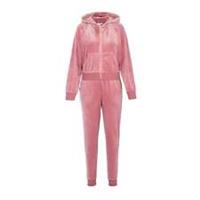 Miso Womens Velour Tracksuit Sports Casual Set Hooded - 12 Regular