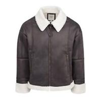 Firetrap Mens B Shrpa Jacket Outerwear Aviator Collared - M Regular