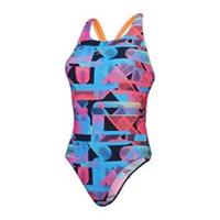 Speedo Womens Aodigi Pback One Piece Pool Beach Swimsuit Swimwear - 12 Regular