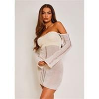 Missy Empire Womens Knit Off The Shoulder Mini Dress - 10 Regular