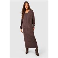 Violet Romance Womens V Neck Mdi Dress Knitted - 10 Regular