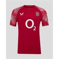 Castore Mens England Rugby Pre Match T-shirt 2025 Adults Short Sleeve Round Neck - S Regular